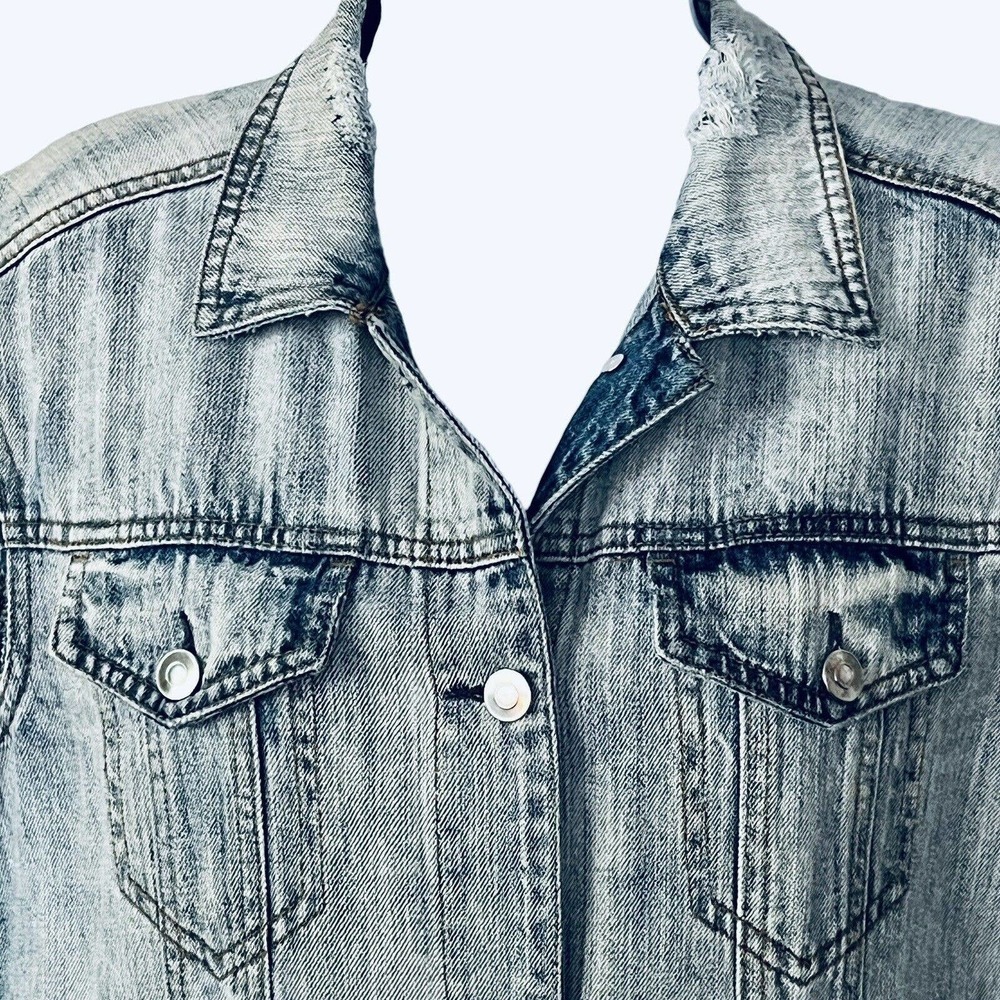 BAGATELLE Heritage Sz S Denim Vest Sleeveless Distressed Embroidered Bac… - Picture 4 of 10